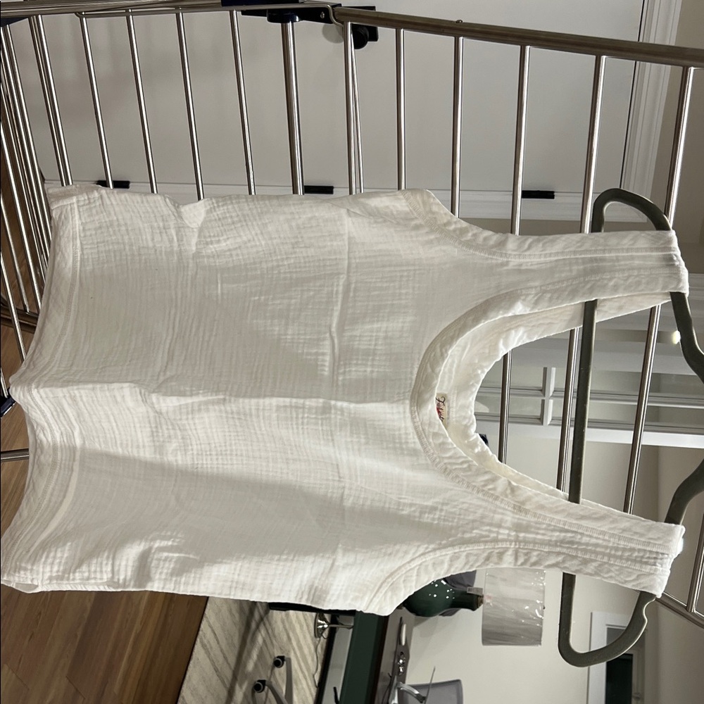 Faherty White Gauze Tank Top (XS/S)